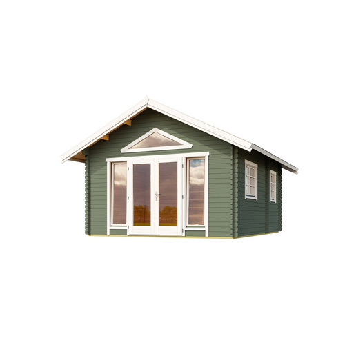 LASITA MAJA Gartenhaus »Caroline«, BxHxT: 489,9 x 330,6 x 675 cm, (Außenmaß inkl. Dachüberstand), grüngrau - gruen |  Holz