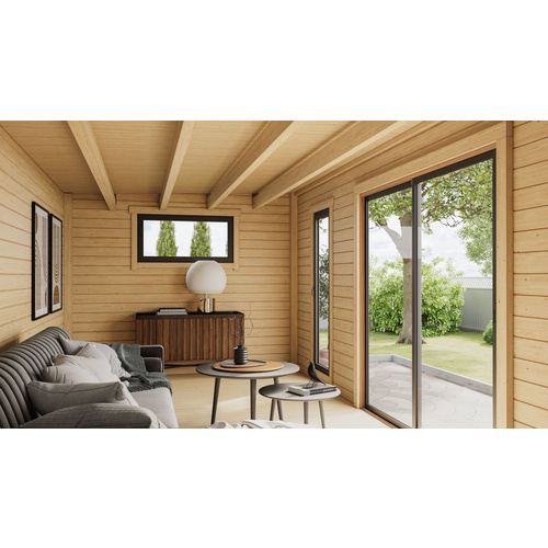 LASITA MAJA Blockbohlenhaus »Austin«, BxHxT: 525,2 x 239,4 x 315,2 cm (Außenmaß inkl. Dachüberstand), rot |  Holz