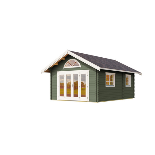 LASITA MAJA Gartenhaus »Caroline«, BxHxT: 489,9 x 330,6 x 675 cm, (Außenmaß inkl. Dachüberstand), grüngrau - gruen |  Holz