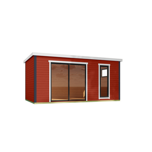 LASITA MAJA Blockbohlenhaus »Austin«, BxHxT: 525,2 x 239,4 x 315,2 cm (Außenmaß inkl. Dachüberstand), rot |  Holz