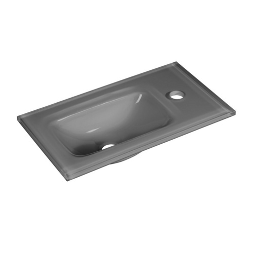 Thumbnail - FACKELMANN Waschplatz-Set »SBC«, 45cm rechts Anthrazit/Weiß Glas - weiss