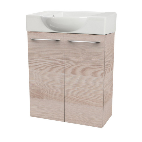 FACKELMANN Waschplatz-Set »SBC Gäste Bad«, 55cm links Alaska Esche - braun