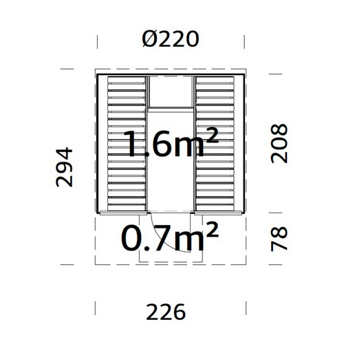 Thumbnail - PALMAKO Fasssauna »Anita«, B x H x T: 220 x 225 x 290 cm, naturbelassen, Fichtenholz - braun