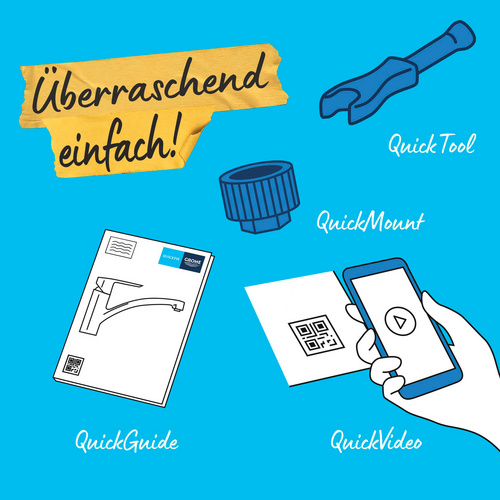 Thumbnail - GROHE Spültischarmatur »Longlife«, glänzend, DN 15 (½") - silberfarben