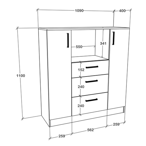 Thumbnail - VCM Kommode »Esilo«, weiß - weiss