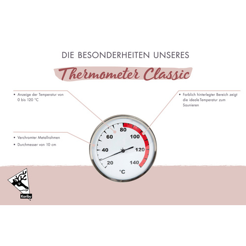 Thumbnail - KARIBU Thermometer, , geeignet für: Karibu Saunen - weiss
