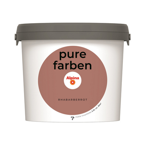 ALPINA Wandfarbe »Pure Farben«, Rhabarberrot, 2,5L, matt