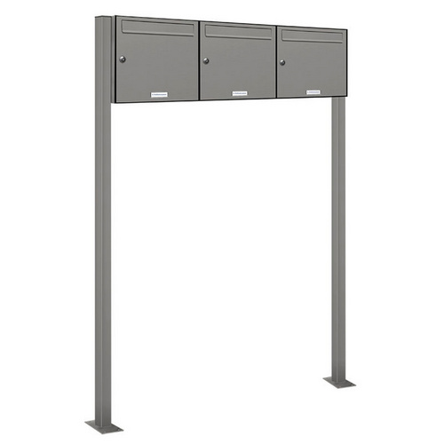 AL BRIEFKASTENSYSTEME Briefkasten, Parteien: 3, BxHxT: 122,9 x 150 x 11,6 cm - grau