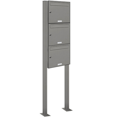 AL BRIEFKASTENSYSTEME Briefkasten, Parteien: 3, BxHxT: 46,5 x 170 x 11,6 cm - grau