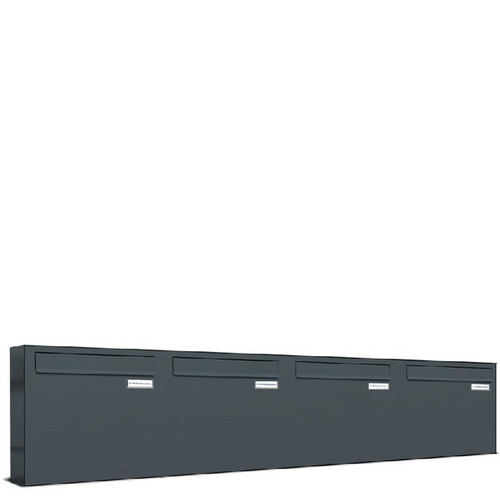 AL BRIEFKASTENSYSTEME Briefkasten, Parteien: 4, BxHxT: 153,6 x 34,5 x 11,6 cm - grau