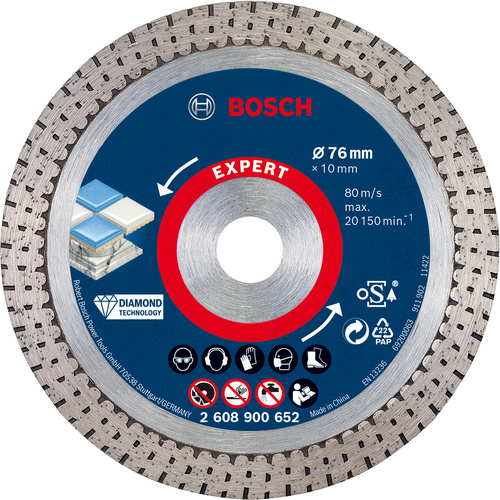 Image of BOSCH Diamanttrennscheibe »EXPERT HardCeramic«, Ø 76 mm - blau
