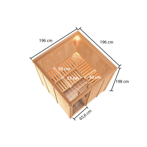 KARIBU Sauna »Tapa«, BxTxH: 196 x 196 ...