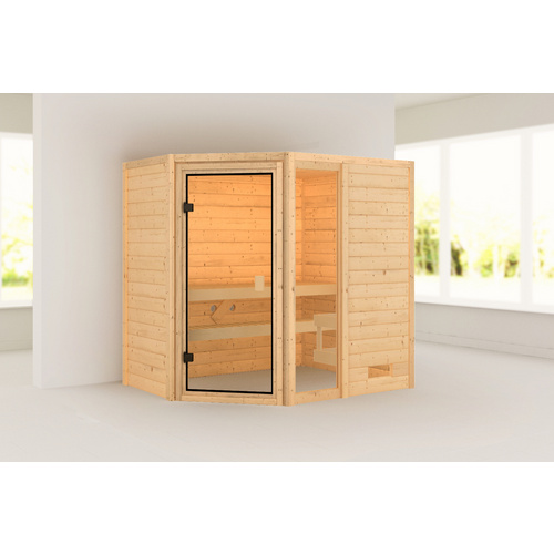 Thumbnail - KARIBU Sauna »Velise«, BxTxH: 196 x 145 x 187 cm, ohne Ofen , für 2 Personen - beige