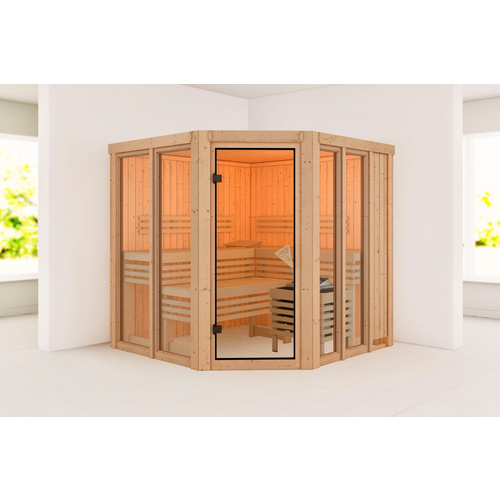 Thumbnail - KARIBU Sauna »Riisa«, BxTxH: 196 x 196 x 198 cm, ohne Ofen , für 4 Personen - beige