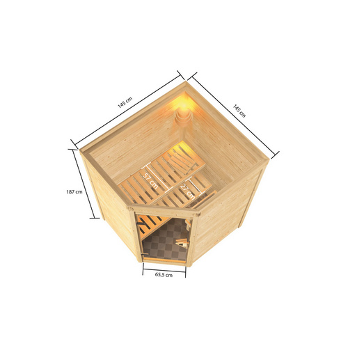 KARIBU Sauna »Reval«, BxTxH: 145 x 145... KARIBU Sauna »Reval«, BxTxH: 145 x 145...