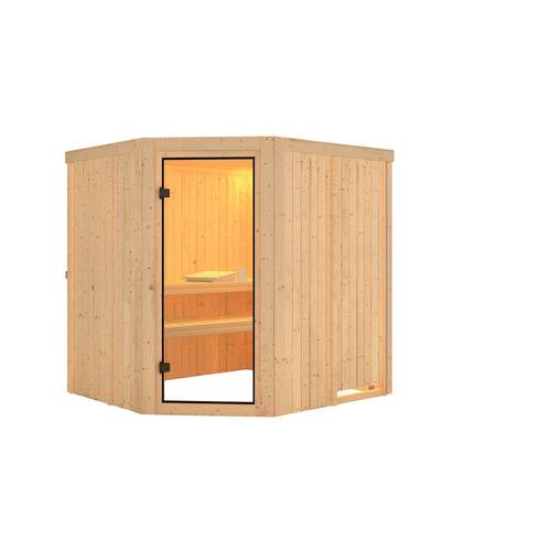 Thumbnail - KARIBU Sauna »Suurupi«, BxTxH: 196 x 178 x 198 cm, ohne Ofen, für 4 Personen - braun