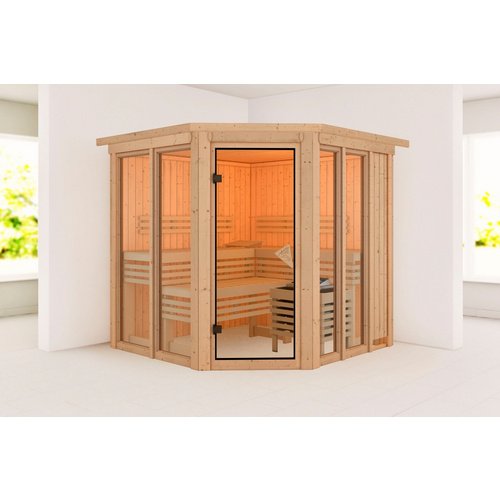 Thumbnail - KARIBU Sauna »Riisa«, BxTxH: 210 x 210 x 202 cm, ohne Ofen , für 4 Personen - beige