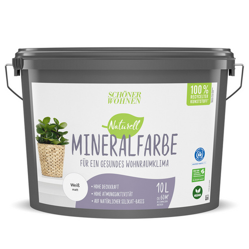 SCHÖNER WOHNEN FARBE Dispersionsfarbe »Naturell Mineralfarbe «, weiß, 10,0L - weiss