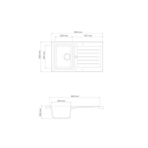 Thumbnail - RESPEKTA Einbauspüle »AUSTIN«, HxBxT: 21 x 86 x 50 cm, Granit - weiss