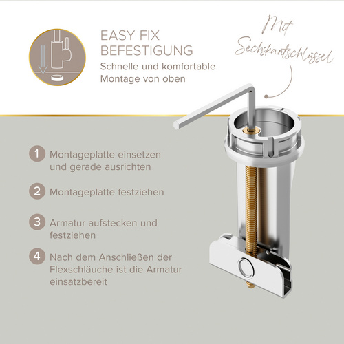 Thumbnail - LENZ Küchenarmatur »KALANI«, 3/8", Messing, nickel-matt - silberfarben