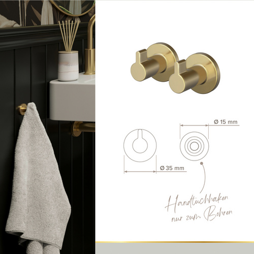 Thumbnail - LENZ Bad-Accessoire-Set »JUNA«, Gold, Montageart: Kleben oder Bohren - goldfarben