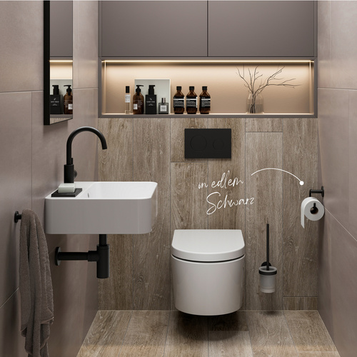 Thumbnail - LENZ Bad-Accessoire-Set »NERO«, Schwarz-matt, Montageart: Kleben oder Bohren