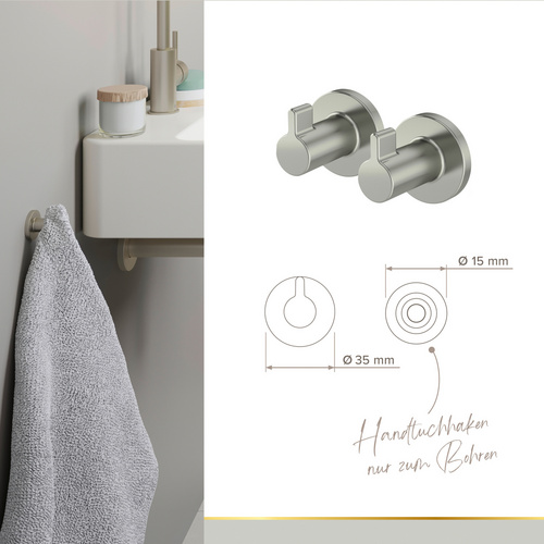 Thumbnail - LENZ Bad-Accessoire-Set »NOA«, Nickel-matt, Montageart: Kleben oder Bohren - silberfarben