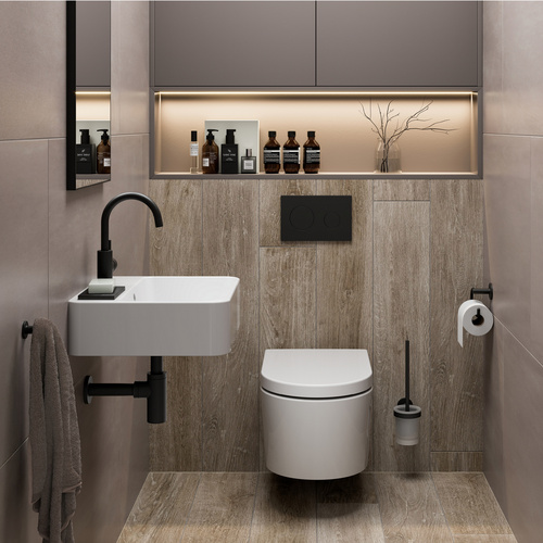 Thumbnail - LENZ Toilettenpapierhalter »NERO«, Schwarz-matt, Montageart: Kleben oder Bohren