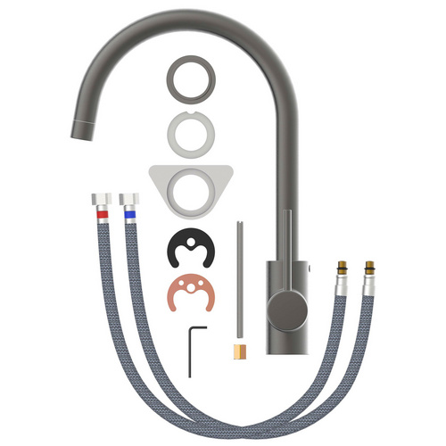 Thumbnail - LENZ Küchenarmatur »LIO«, 3/8", Messing, graphitfarben - grau