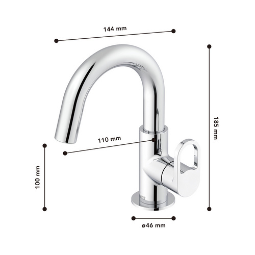 Thumbnail - Standventil »BOW«, Messing, chromfarben - silberfarben