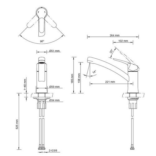 Thumbnail - LENZ Küchenarmatur »KIRA«, 3/8", Messing, chromfarben - silberfarben