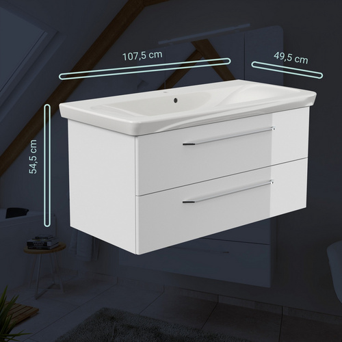 Thumbnail - FACKELMANN Waschplatz-Set »MILANO«, 108cm Weiß - weiss