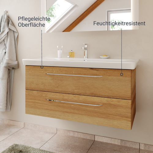 Thumbnail - FACKELMANN Waschplatz-Set »MILANO«, 108cm Asteiche - braun