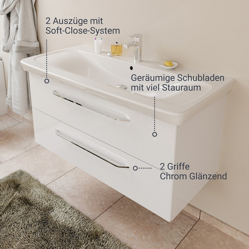 Thumbnail - FACKELMANN Waschplatz-Set »MILANO«, 108cm Weiß - weiss