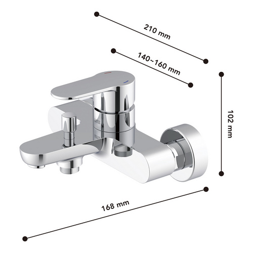 Thumbnail - Wannenarmatur »CALISTA«, 1/2", Messing, chromfarben - silberfarben