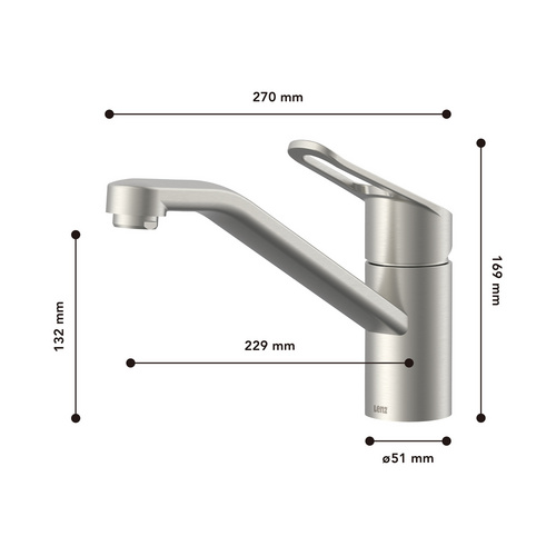 Thumbnail - LENZ Küchenarmatur »MILA«, 3/8", Messing, edelstahlfarben - silberfarben