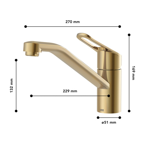 Thumbnail - LENZ Küchenarmatur »MILA«, 3/8", Messing, goldfarben