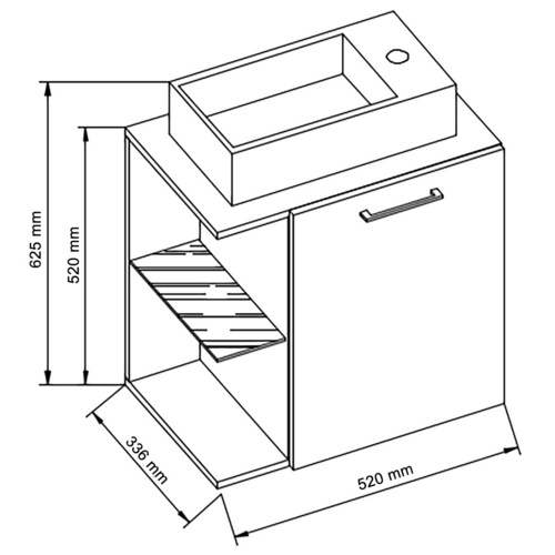 Thumbnail - VCM Gäste-Waschplätze »Hausa«, BxHxT: 52 x 63 x 34 cm - weiss