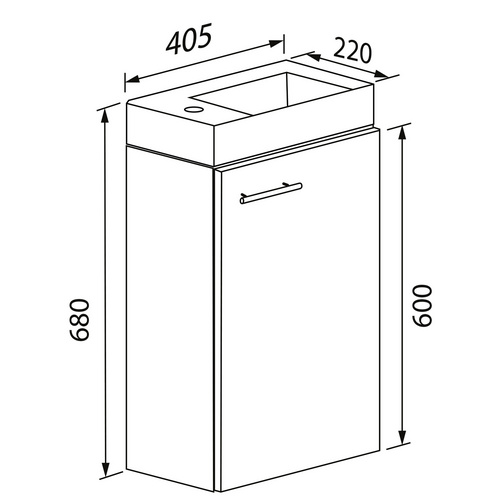 Thumbnail - VCM Gäste-Waschplätze »Slito BL«, BxHxT: 40,5 x 60 x 22 cm - braun
