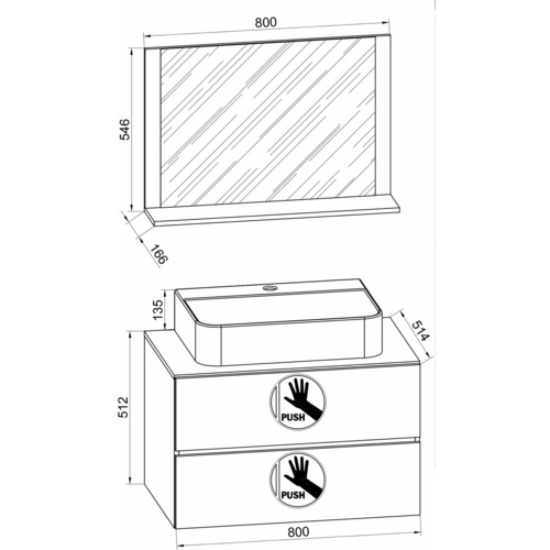 Thumbnail - VCM Waschplatz-Set »Lendas«, 3-tlg., 80 cm, braun