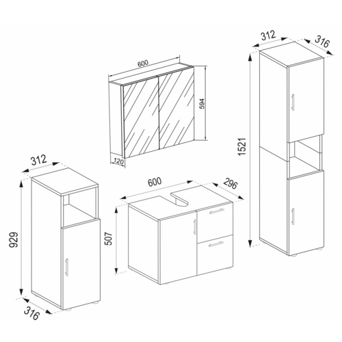 Thumbnail - VCM Badmöbel-Set »Flandu«, 4-tlg., anthrazit - grau