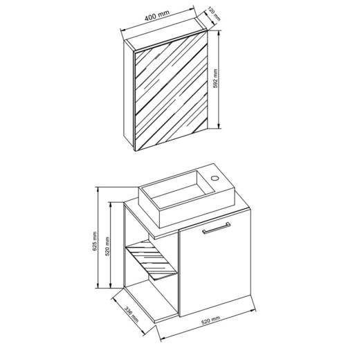 Thumbnail - VCM Waschplatz-Set »Hausa«, 3-tlg., braun