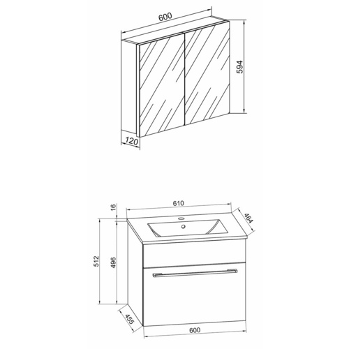 Thumbnail - VCM Waschplatz-Set »Badinos«, 3-tlg., 60 cm, weiß - weiss