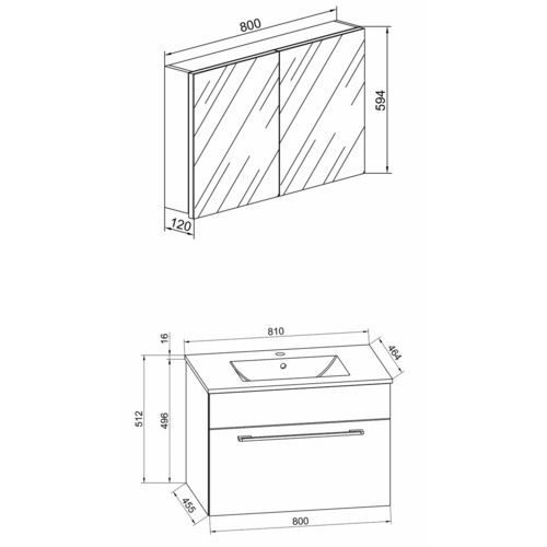 Thumbnail - VCM Waschplatz-Set »Badinos«, 3-tlg., 80 cm, weiß - weiss