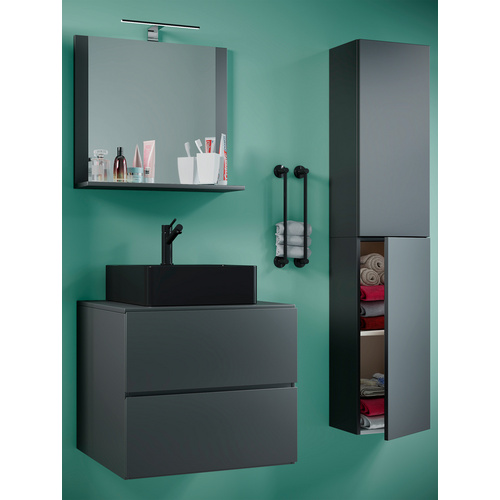 Thumbnail - VCM Waschplatz-Set »Lendas«, 4-tlg., 60 cm, anthrazit - grau