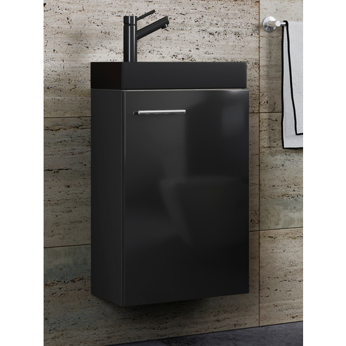 Thumbnail - VCM Gäste-Waschplätze »Slito BL«, BxHxT: 40,5 x 60 x 22 cm - schwarz