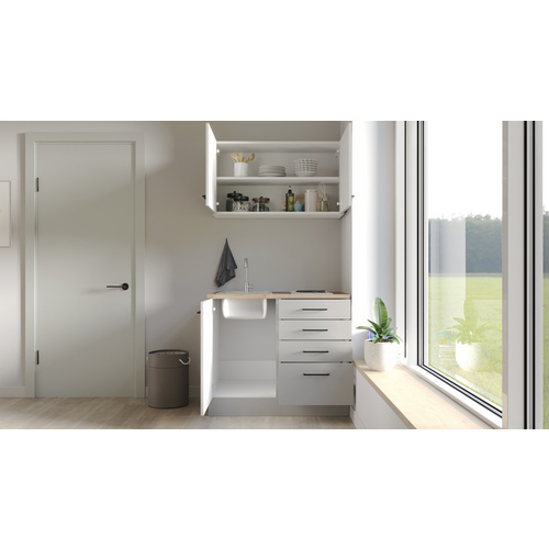 Thumbnail - Flex-Well Miniküche »Lund«, mit E-Geräten, Gesamtbreite: 100 cm, lichtgrau