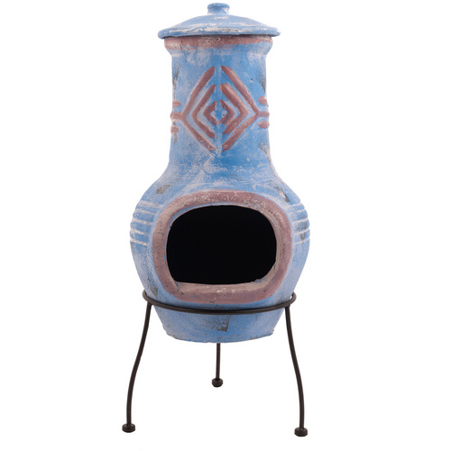 Redfire Gartenkamin »Colima«, Ø 36 cm, Keramik, blau/rot