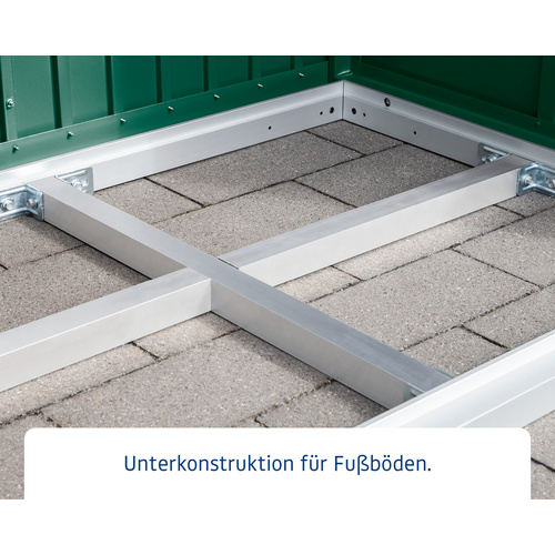 Thumbnail - Ecostar Unterkonstruktion, BxL: 224,3 x 94,1 cm, Aluminium, für Gerätehaus - silberfarben