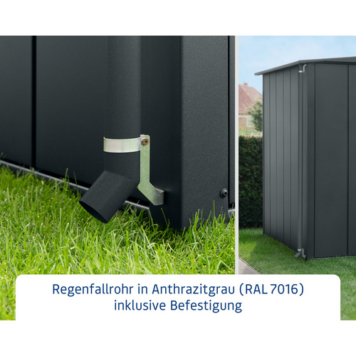 Thumbnail - Ecostar Fallrohr, Länge: 193,6 cm, Metall, für Gerätehaus - grau